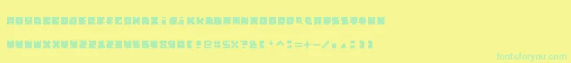 フォントMonosquareExtended – 黄色い背景に緑の文字
