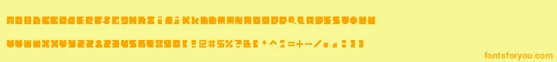 MonosquareExtended Font – Orange Fonts on Yellow Background
