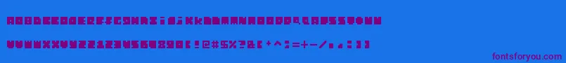 MonosquareExtended Font – Purple Fonts on Blue Background