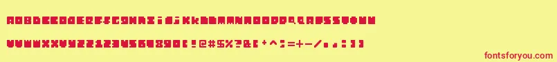 MonosquareExtended Font – Red Fonts on Yellow Background