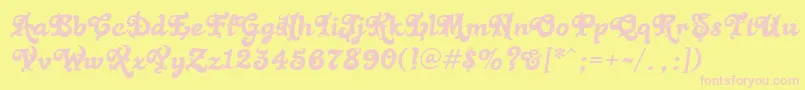 BlackRose Font – Pink Fonts on Yellow Background