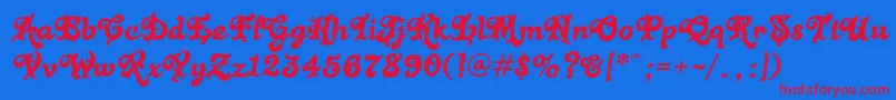 BlackRose Font – Red Fonts on Blue Background