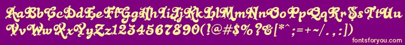 BlackRose Font – Yellow Fonts on Purple Background