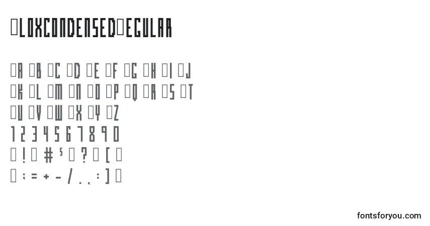Fuente BloxcondensedRegular - alfabeto, números, caracteres especiales