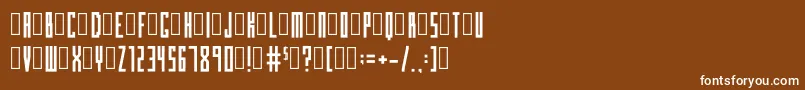 BloxcondensedRegular-fontti – valkoiset fontit ruskealla taustalla