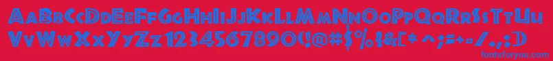 JurassicRegular Font – Blue Fonts on Red Background