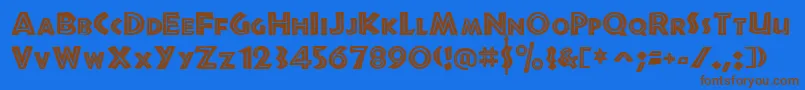 JurassicRegular Font – Brown Fonts on Blue Background