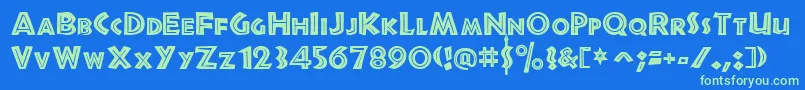 JurassicRegular Font – Green Fonts on Blue Background