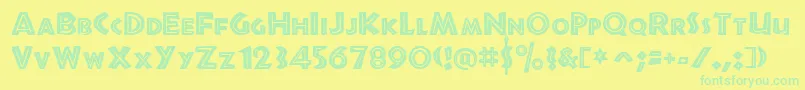 JurassicRegular Font – Green Fonts on Yellow Background