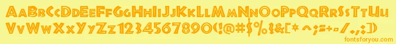 JurassicRegular Font – Orange Fonts on Yellow Background