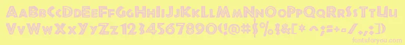Czcionka JurassicRegular – różowe czcionki na żółtym tle