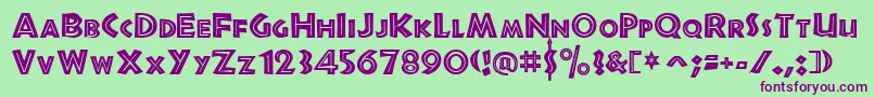 JurassicRegular Font – Purple Fonts on Green Background