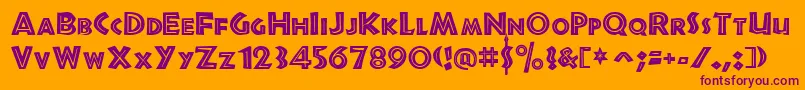 JurassicRegular Font – Purple Fonts on Orange Background