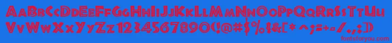 JurassicRegular Font – Red Fonts on Blue Background