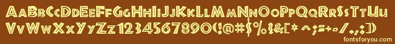JurassicRegular Font – Yellow Fonts on Brown Background