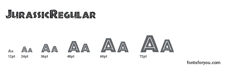 JurassicRegular Font Sizes