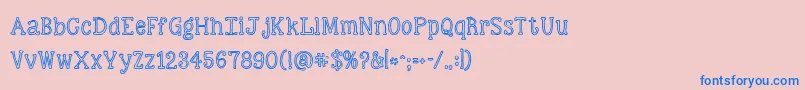 Kgskinnylove Font – Blue Fonts on Pink Background