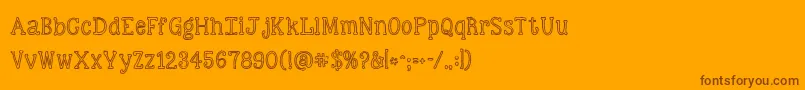 Kgskinnylove Font – Brown Fonts on Orange Background