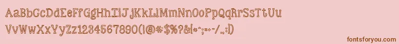 Kgskinnylove Font – Brown Fonts on Pink Background