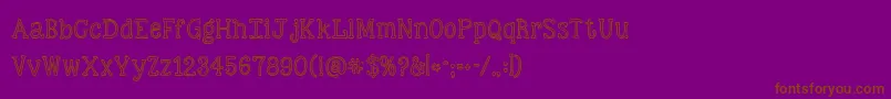 Kgskinnylove Font – Brown Fonts on Purple Background