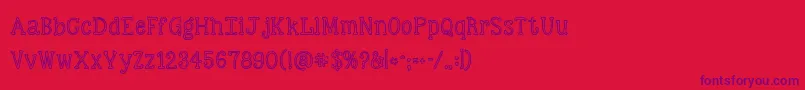 Kgskinnylove Font – Purple Fonts on Red Background