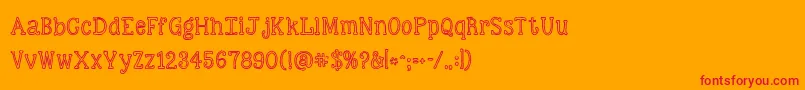 Kgskinnylove Font – Red Fonts on Orange Background