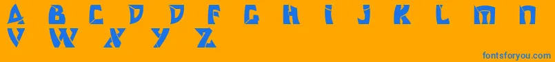 Odishisw Font – Blue Fonts on Orange Background