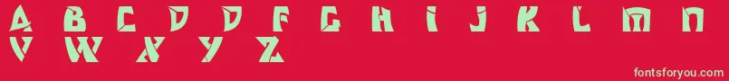 フォントOdishisw – 赤い背景に緑の文字