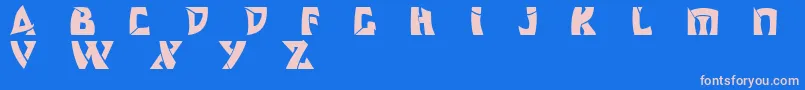 フォントOdishisw – ピンクの文字、青い背景