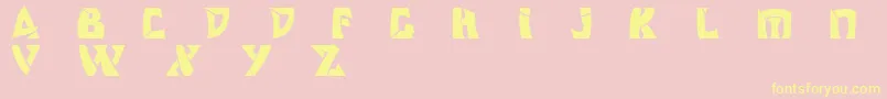 Odishisw-Schriftart – Gelbe Schriften auf rosa Hintergrund