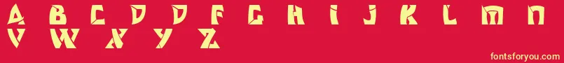 Шрифт Odishisw – жёлтые шрифты на красном фоне