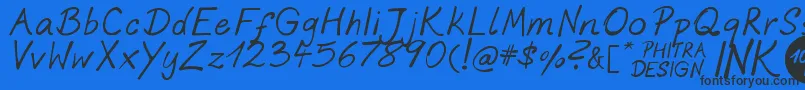 PhitradesignInk Font – Black Fonts on Blue Background