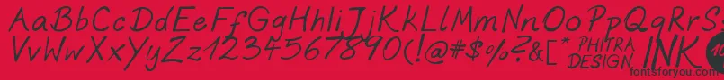 PhitradesignInk Font – Black Fonts on Red Background