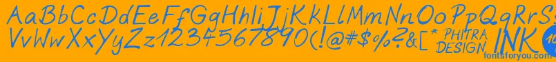 PhitradesignInk Font – Blue Fonts on Orange Background
