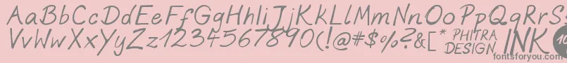 PhitradesignInk Font – Gray Fonts on Pink Background