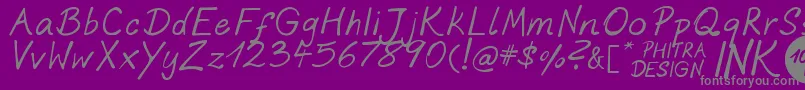PhitradesignInk Font – Gray Fonts on Purple Background