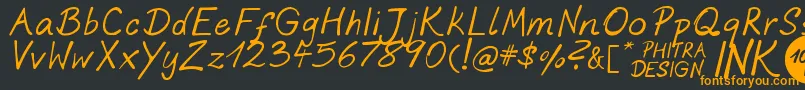 PhitradesignInk Font – Orange Fonts on Black Background