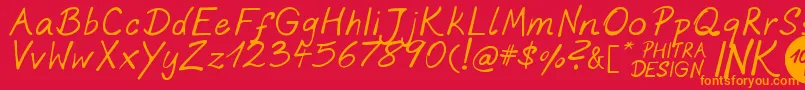 PhitradesignInk Font – Orange Fonts on Red Background