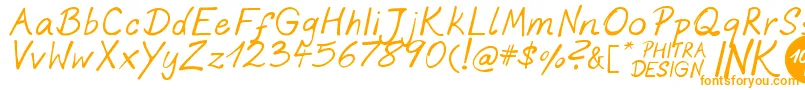Fonte PhitradesignInk – fontes laranjas em um fundo branco