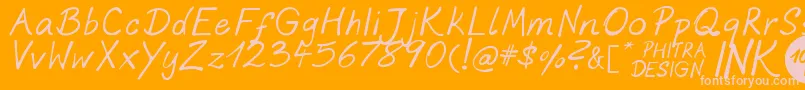 Czcionka PhitradesignInk – różowe czcionki na pomarańczowym tle