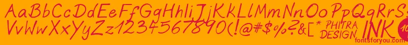 PhitradesignInk Font – Red Fonts on Orange Background