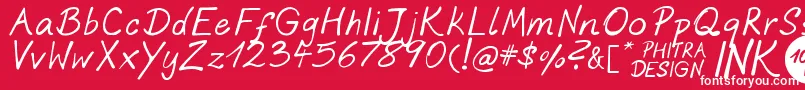 PhitradesignInk Font – White Fonts on Red Background