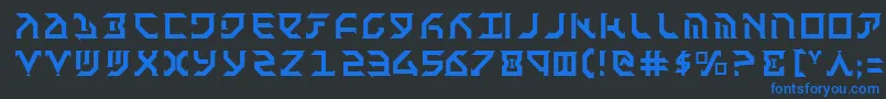 Fantazian-fontti – siniset fontit mustalla taustalla
