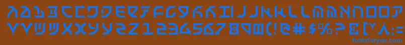 フォントFantazian – 茶色の背景に青い文字
