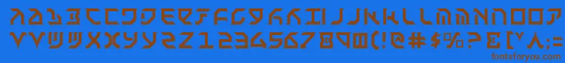 Fantazian Font – Brown Fonts on Blue Background