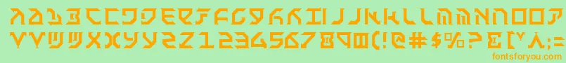 Fantazian Font – Orange Fonts on Green Background