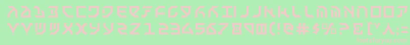 Fantazian-fontti – vaaleanpunaiset fontit vihreällä taustalla