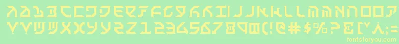 Fantazian-fontti – keltaiset fontit vihreällä taustalla