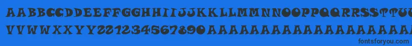 Roucornsregular Font – Black Fonts on Blue Background