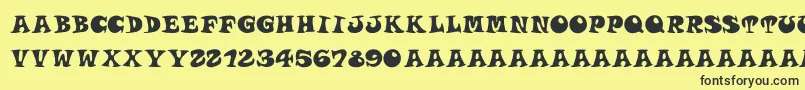 Roucornsregular Font – Black Fonts on Yellow Background